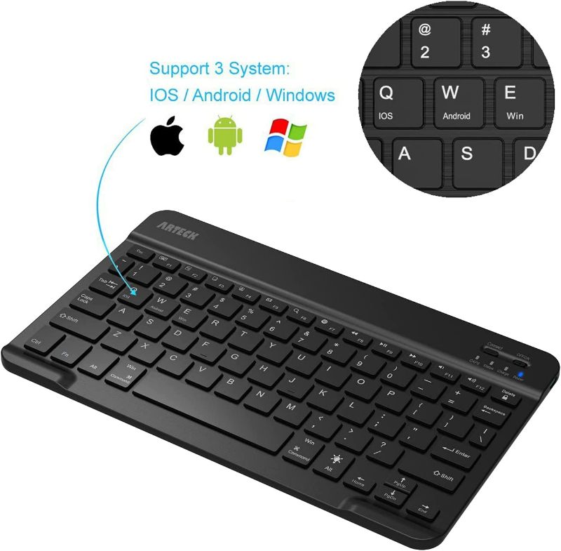 Photo 1 of **BRAND NEW** Arteck HB030B Universal Slim Portable Wireless Bluetooth 3.0 7-Colors Backlit Keyboard with Built in Rechargeable Battery
