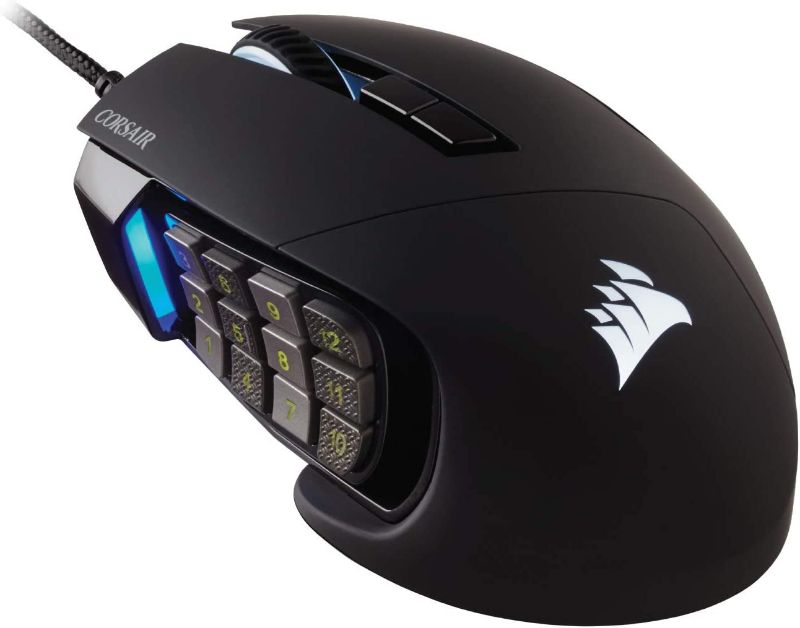 Photo 1 of Corsair Scimitar RGB Elite, MOBA/MMO Gaming Mouse, Black, Backlit RGB LED, 18000 DPI, Optical
