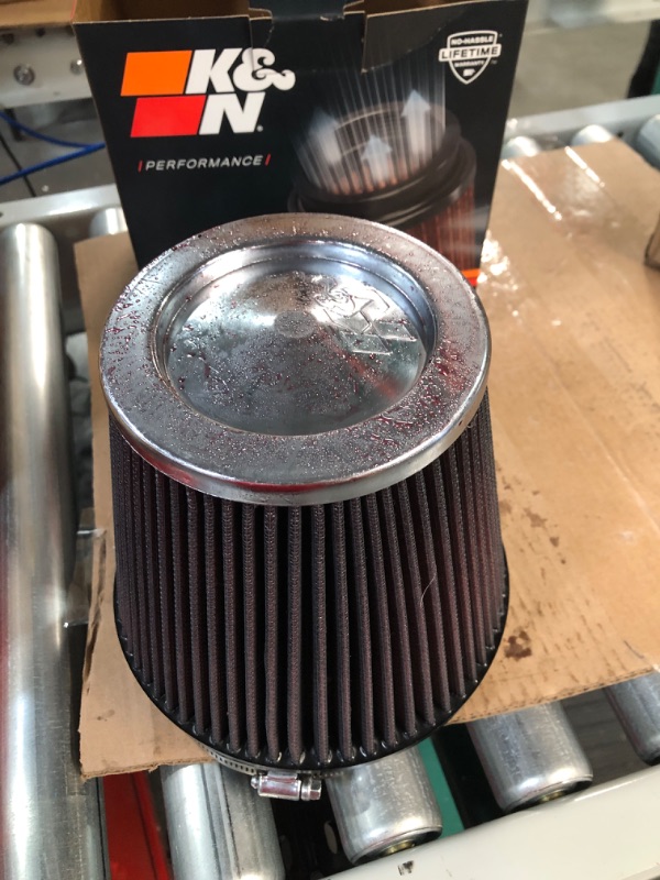 Photo 2 of K&N Universal Clamp-On Air Filter: High Performance, Premium, Replacement Engine Filter: Flange Diameter: 6", Filter Height: 6.5", Flange Length: 1", Shape: Round Tapered, RF-1042 & Air Filter Kit