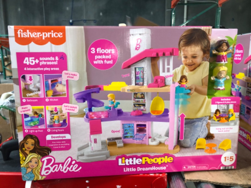 Photo 2 of Barbie Little DreamHouse by Fisher-Price Little People, Interactive Toddler playset with Lights, Music, Phrases, Figures and Play Pieces