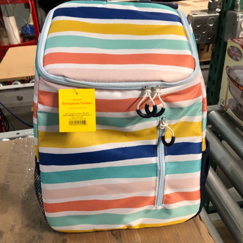 Photo 3 of 7.5qt Backpack Coolers Stripe - Sun Squad