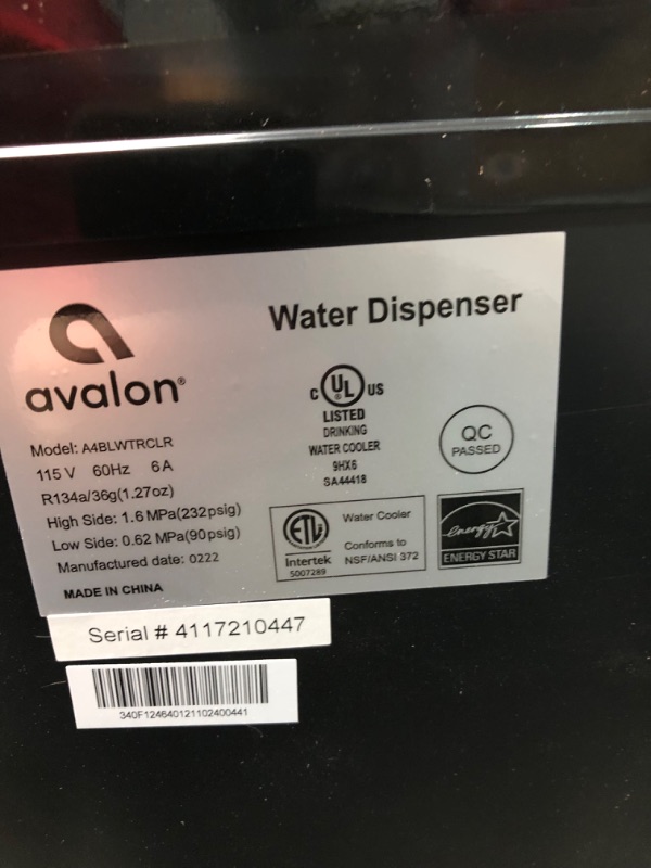 Photo 5 of **SEE NOTES**
 Avalon Bottom Loading Water Cooler Dispenser with BioGuard- 3 Temperature Settings
