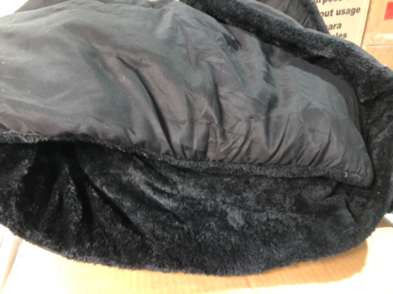 Photo 2 of [USED] XeGe Plush Shaggy Duvet Cover  (King, Black) 