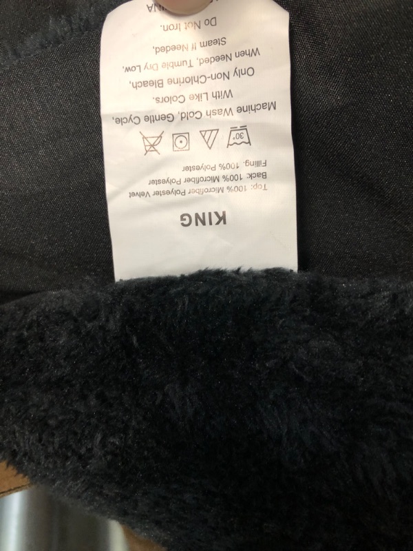 Photo 3 of [USED] XeGe Plush Shaggy Duvet Cover  (King, Black) 