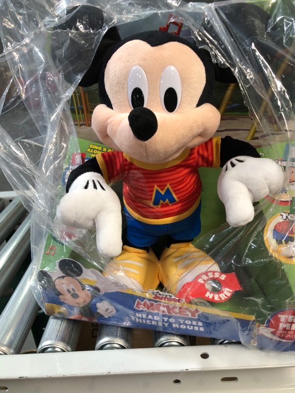 Photo 2 of Disney Junior Mickey Mouse Head To Toes Mickey Mouse Feature Plush Stuffed Animal, Motion, Sounds, And Phrases, Kids Toys For Ages 3 Up