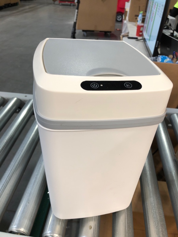 Photo 1 of  Touchless Bathroom Trash Can with Lid, 2.5 Gallon Slim Smart Garbage Can, 