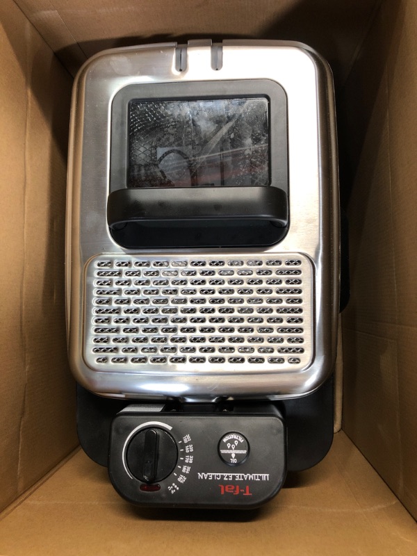 Photo 2 of *USED* T-fal Deep Fryer with Basket, Stainless Steel, Easy to Clean Deep Fryer, Oil Filtration, 2.6-Pound, Silver, Model FR8000 