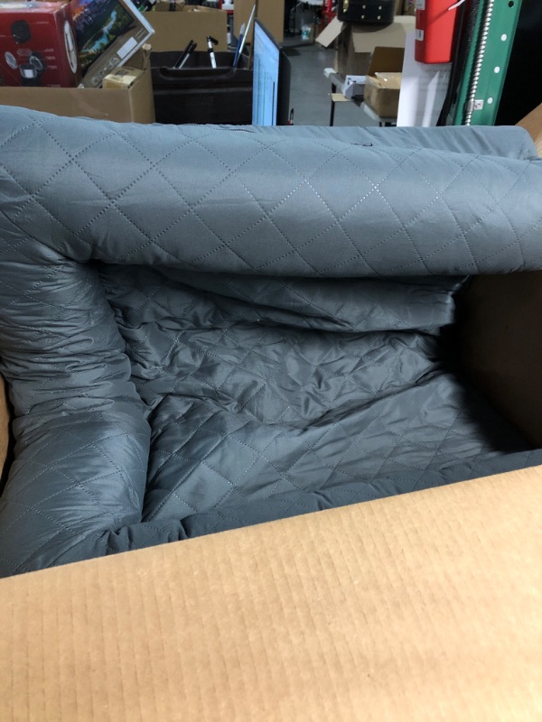 Photo 1 of * USEd * Furhaven Sofa-Style Dog Beds for Small/Medium/Large Dogs & Cats - Orthopedic, Cooling Gel, Memory Foam, & More Quilted Iron Gray Jumbo Orthopedic Foam