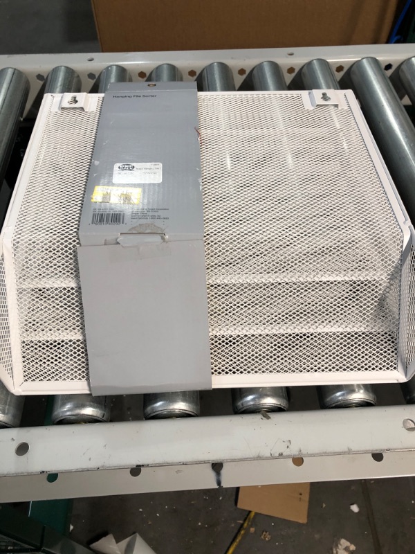Photo 1 of Mesh Hanging File Sorter with Keyholes White 
