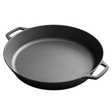 Photo 1 of  Seasoned Cast Iron Skillet with 2 Loop Handles - 17 Inch Ergonomic Frying Pan
