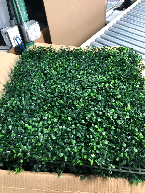 Photo 3 of Sunnyglade 12 Pieces 20"x 20" Artificial Boxwood Panels Topiary Hedge Plant (12PCS)