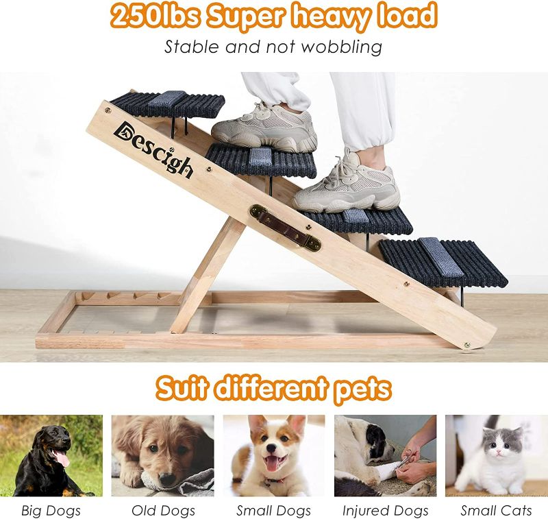 Photo 5 of (READ NOTES) Dog Ramp 2-in-1 Pet Ramp, Wooden Folding Up to 250Lbs, 11" to 22" Height Adjustable 