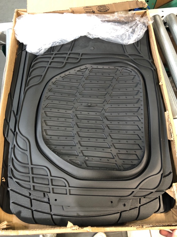 Photo 2 of Motor Trend - MT-923-BK 923-BK Black FlexTough Contour Liners-Deep Dish Heavy Duty Rubber Floor Mats 26"L x 19"W x 1"Th
