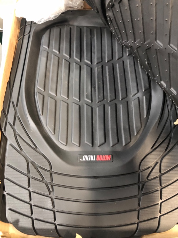 Photo 3 of Motor Trend - MT-923-BK 923-BK Black FlexTough Contour Liners-Deep Dish Heavy Duty Rubber Floor Mats 26"L x 19"W x 1"Th
