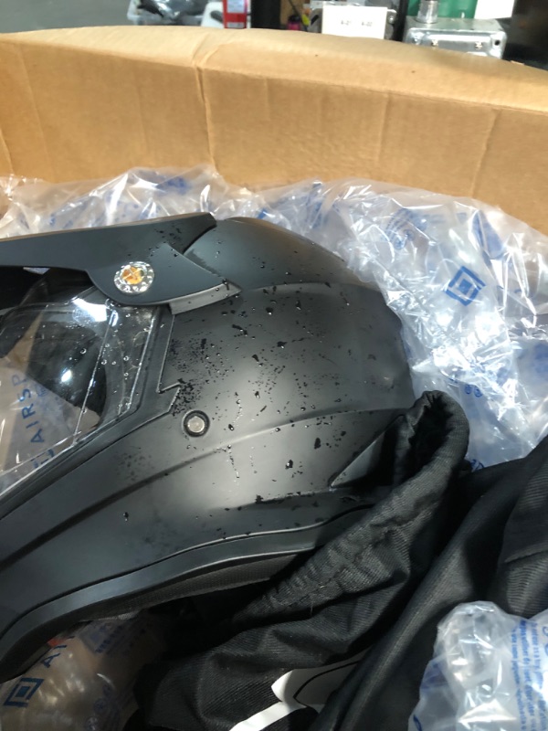 Photo 3 of *USED * Motorcycle Motocross ATV Helmet DOT Approved - YEMA Helmet YM-915 Motorbike Moped Full Face Off Road Crash Cross Downhill DH Four Wheeler MX Quad Dirt Bike Helmet for Adult Men Women - Matte Black,M Matte Black Medium