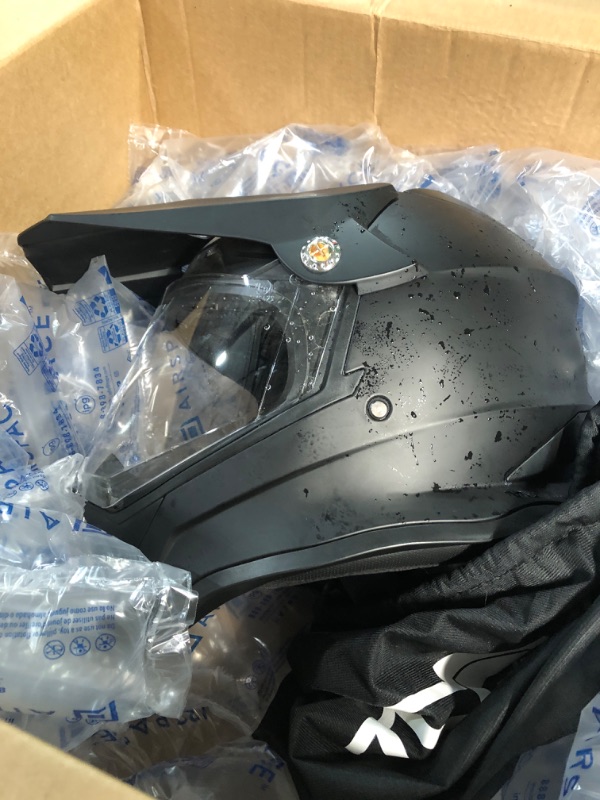 Photo 2 of *USED * Motorcycle Motocross ATV Helmet DOT Approved - YEMA Helmet YM-915 Motorbike Moped Full Face Off Road Crash Cross Downhill DH Four Wheeler MX Quad Dirt Bike Helmet for Adult Men Women - Matte Black,M Matte Black Medium