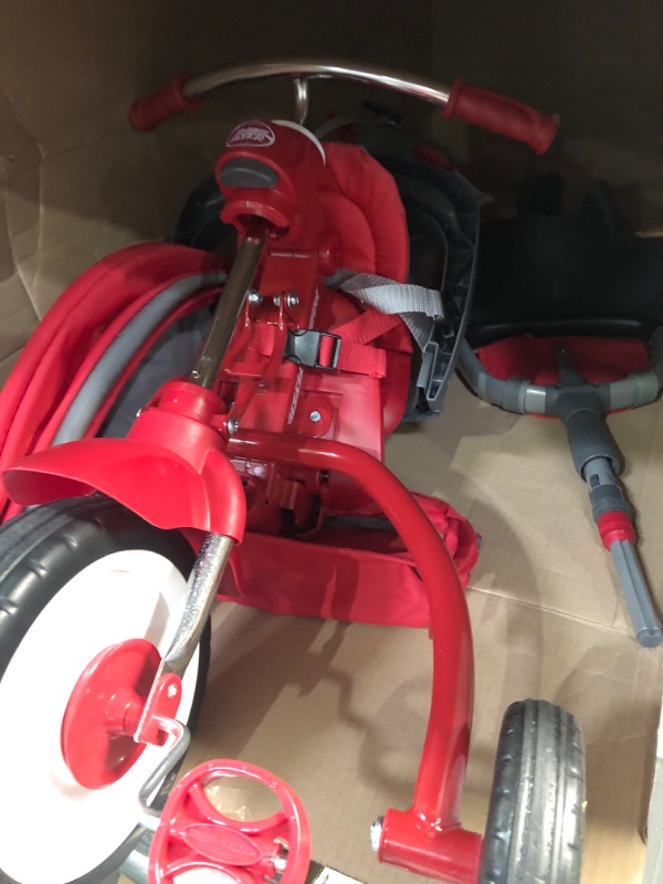 Photo 2 of * USED * Radio Flyer Deluxe EZ Fold 4-in-1 Stroll 'N Trike, Red Tricycle, Toddler Bike