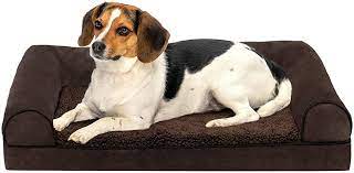 Photo 1 of * USED * Furhaven Medium Orthopedic Dog Bed Plush & Suede Sofa-Style w/ Removable Washable Cover - Espresso, Medium