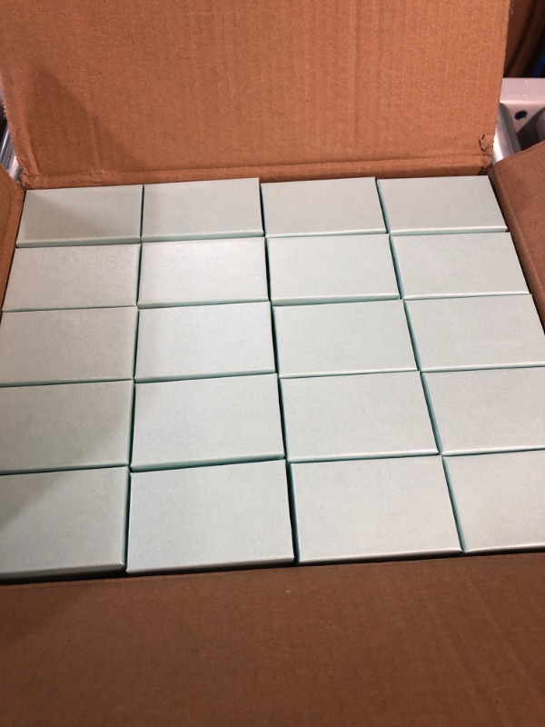 Photo 2 of * JUST DISPLAY BOXES * TheDisplayGuys 100-Pack #21 Cotton Filled Cardboard Paper Jewelry Box Gift Case - Pearl Teal (2 5/8" x 1 5/8" x 1") 2.62x1.62x1 Inch (Pack of 100)