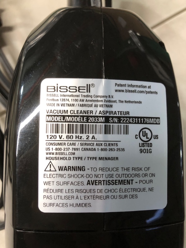 Photo 3 of **USED** HANDLE BAR MISSING** BISSELL FeatherWeightâ Featherweight Stick Lightweight Bagless Vacuum with Crevice Tool, 2033M, Black