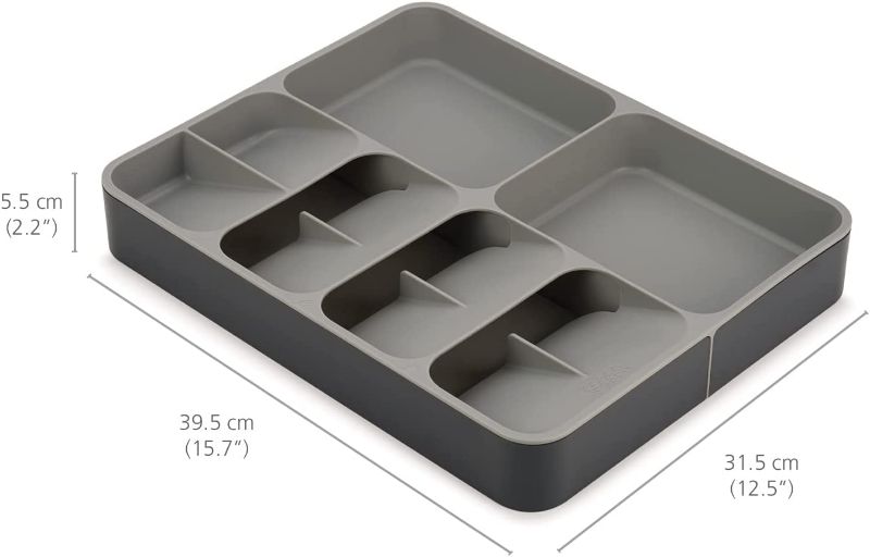 Photo 1 of Joseph Joseph DrawerStore Kitchen Drawer Organizer Tray for Cutlery Utensils and Gadgets, Expandable, Gray
