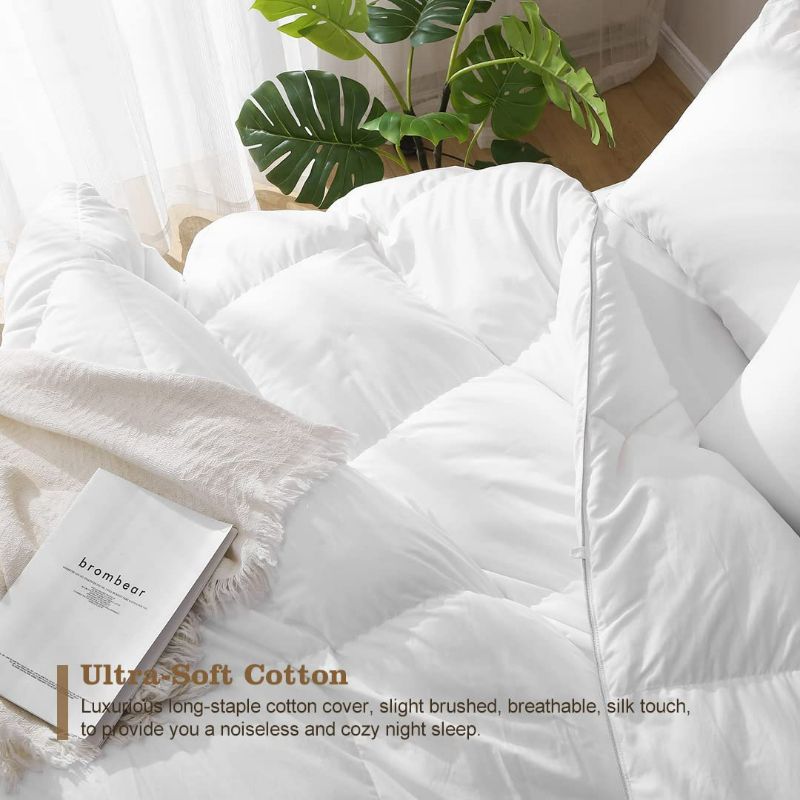 Photo 3 of (SEE NOTES) DWR Luxury King Goose Feathers Down Comforter, Ultra-Soft Egyptian Cotton Cover, 750 Fill Power Medium Weight (106x90 Inches, White) King White