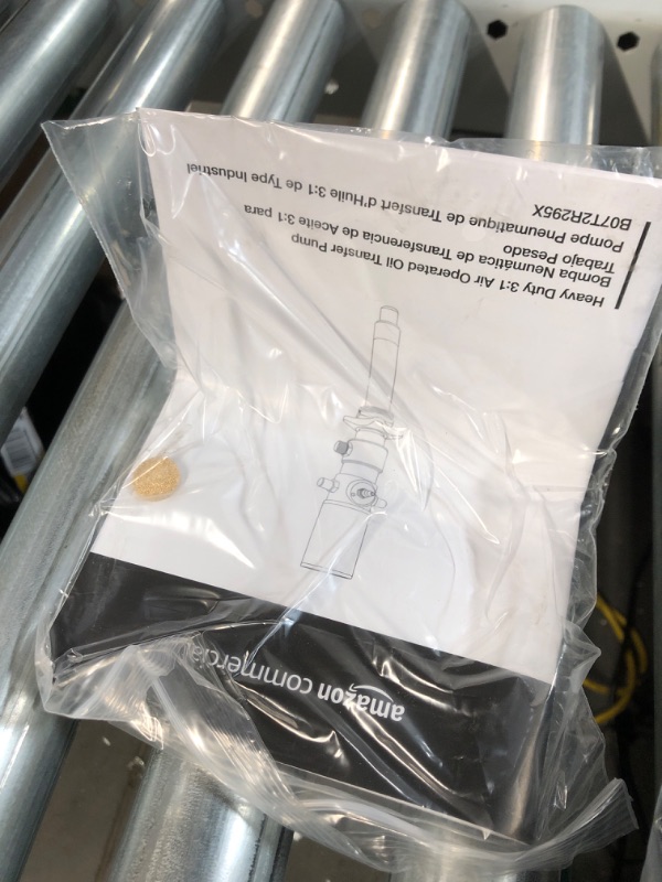 Photo 2 of (READ NOTES) AmazonCommercial Air Operated Pneumatic Oil Transfer Pump Heavy Duty Double Action 3:1 3.2GPM / 12LPM for SAE130 Oils/Fluids (NOT for Gasoline or Diesel)