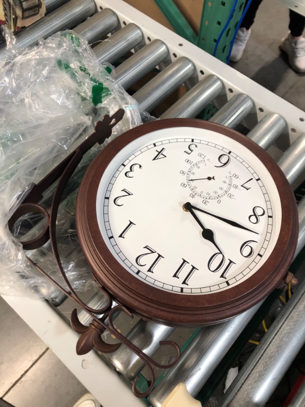 Photo 1 of Bestime Double Sided Wall Clock Wrought Iron, Metal, Quiet, Indoor Outdoor Living Room Study Wall Decoration