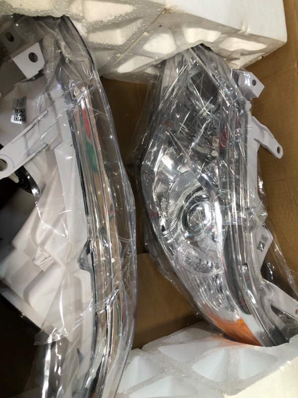 Photo 2 of AS Headlights Assembly Replacement for 2012 2013 2014 Toyota Camry L /Se /Le /Xle /Hybrid Chrome Housing Amber Reflector Clear Lens Driver and Passenger Side