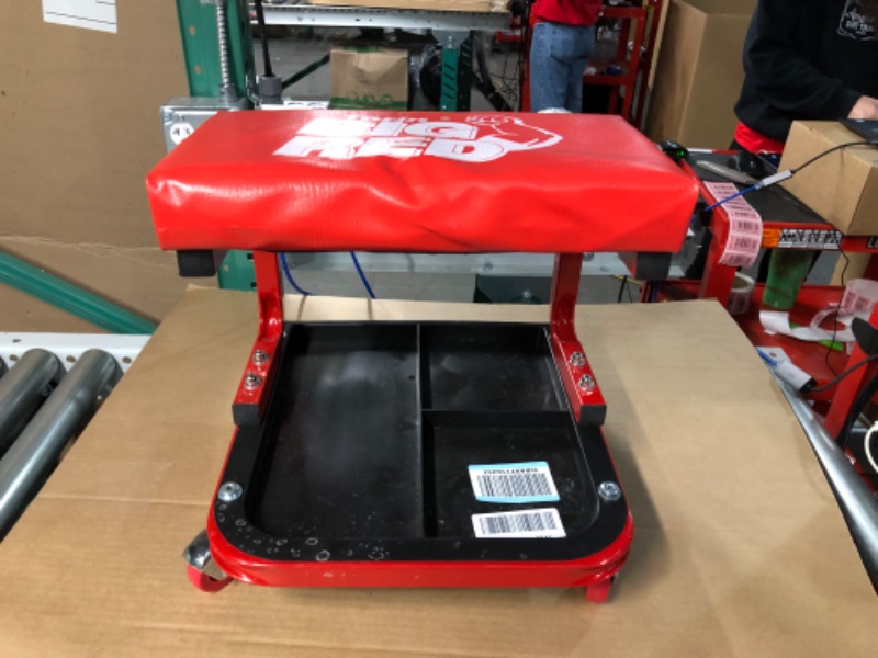 Photo 3 of Torin TR6300 Red Rolling Creeper Garage/Shop Seat: Padded Mechanic Stool with Tool Tray 15 x 15 x 6 inches