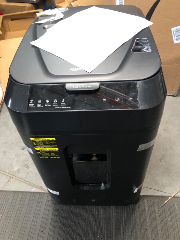 Photo 2 of Amazon Basics 150-Sheet Autofeed Micro-Cut Paper Shredder 150 Sheet Shredder