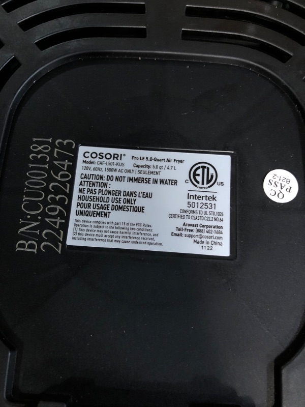 Photo 6 of [used] COSORI Air Fryer, 5 QT