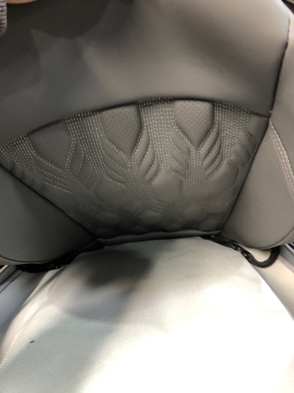 Photo 3 of Coverado Front Seat Covers, Premium Nappa Leather Sideless Auto Seat Cushions with Embossed Pattern, Universal Fit Interior Accessories for Most Cars, Gray FrontPair