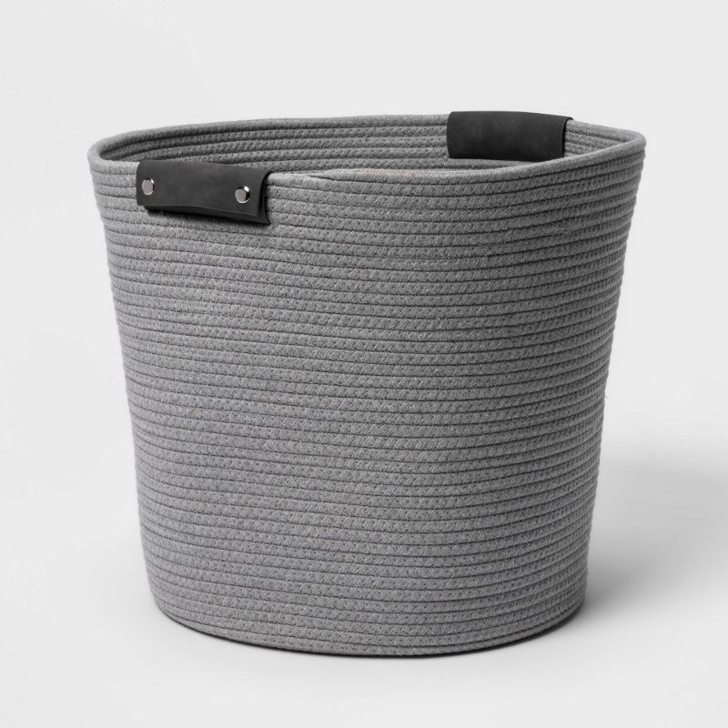 Photo 1 of 17'' Coiled Rope Tapered Basket Gray - Brightroom™ - 2pk
