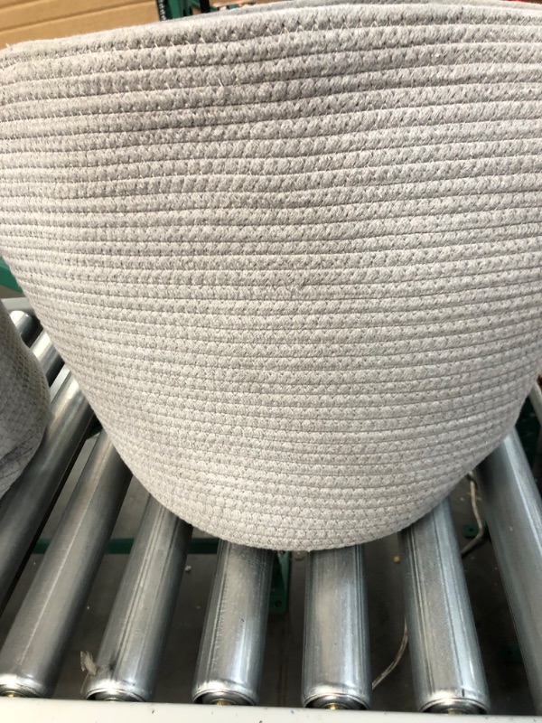 Photo 2 of  Coiled Rope Tapered Basket Gray - Brightroom