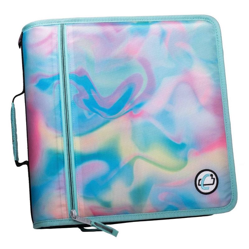 Photo 1 of 3" Round Ring Zipper Binder with File Folder 2022 Pastel Iridescent - Case-it