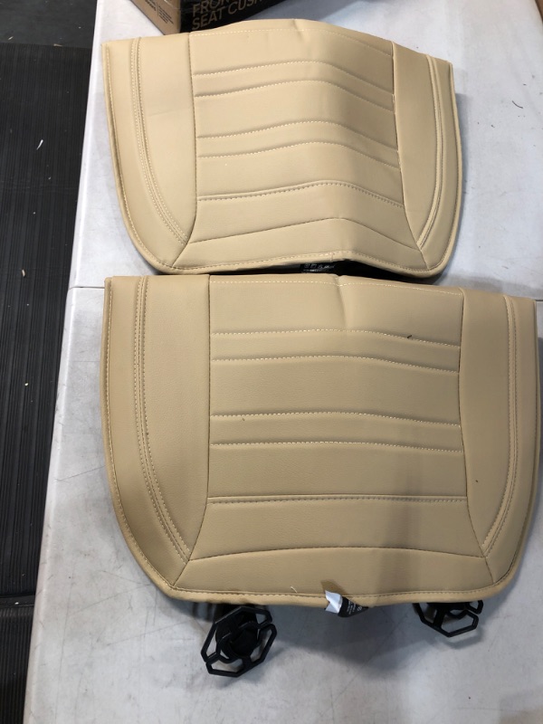 Photo 2 of Motor Trend Beige Faux Leather 2-Pack Car Seat Cover  Tan Beige