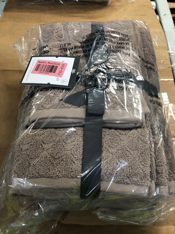 Photo 2 of 6pk Textured Bath Towel Set Brown 