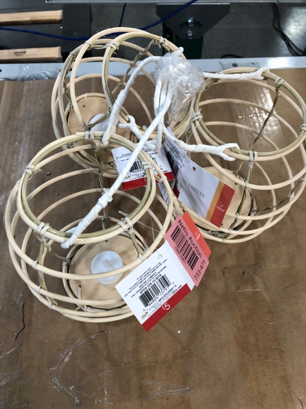 Photo 1 of 3pk Wicker Lamps