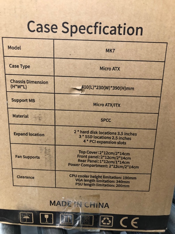 Photo 6 of MUSETEX MATX (Micro-ATX) Tower Computer Case 