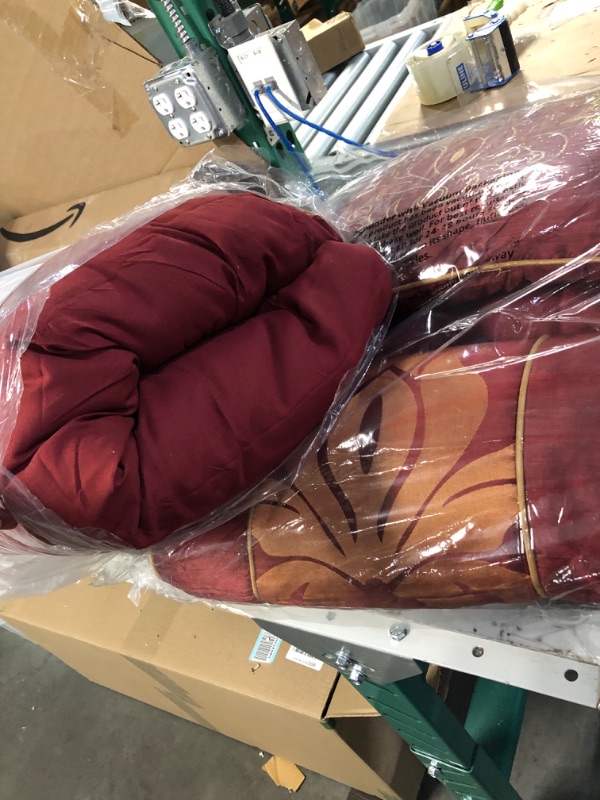 Photo 1 of **USED/ SEE NOTES/MISSIN SHEETS AND PILLOW CASES** Chezmoi Collection Jacquard Floral Comforter Set  (King, Maroon)