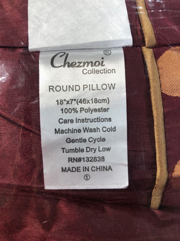 Photo 3 of **USED/ SEE NOTES/MISSIN SHEETS AND PILLOW CASES** Chezmoi Collection Jacquard Floral Comforter Set  (King, Maroon)