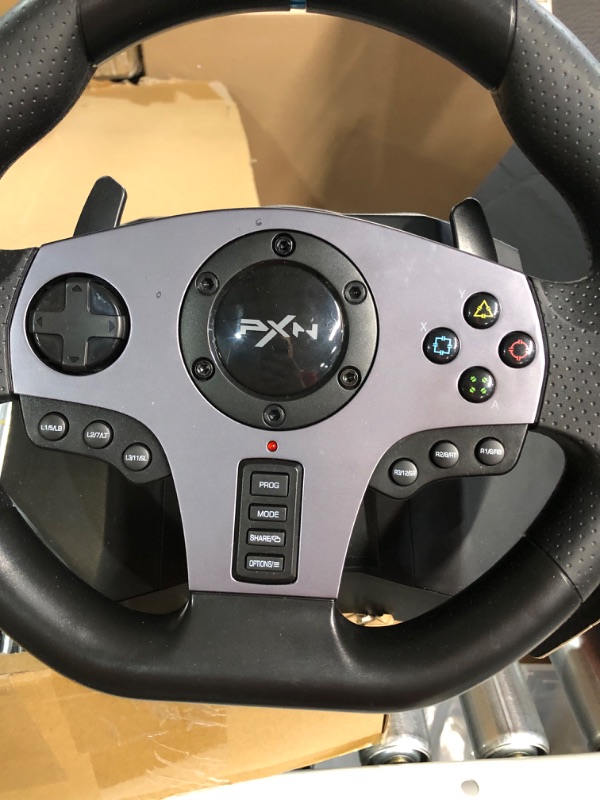 Photo 3 of **USED/UNABLE TO TEST/SEE NOTES** PXN V9 Gaming Racing Wheel with Pedals and Shifter, Steering Wheel for PC, Xbox One, Xbox Series X/S, PS4, PS3 and Nintendo Switch