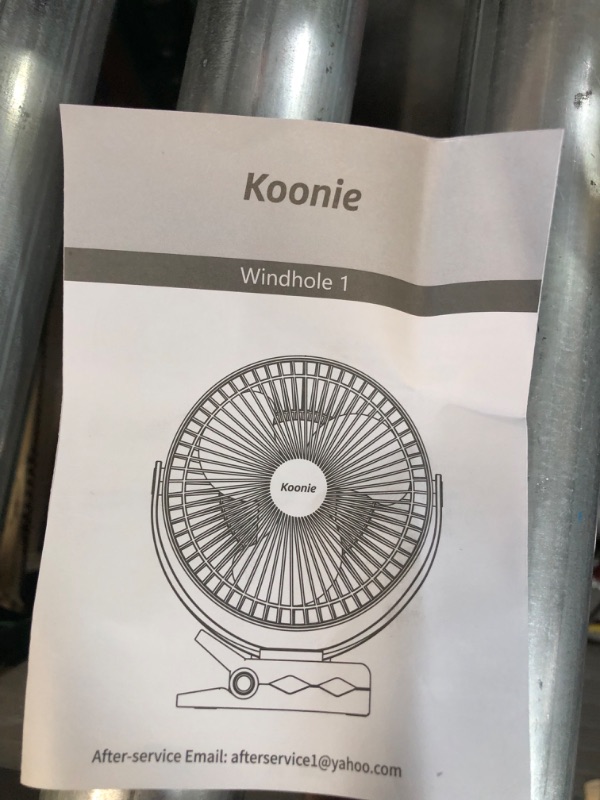 Photo 5 of ***1 FAN/NOT 2*** Koonie 10000mAh Rechargeable Portable Fan, 8-Inch Battery Operated Clip on Fan, USB Fan, 4 Speeds