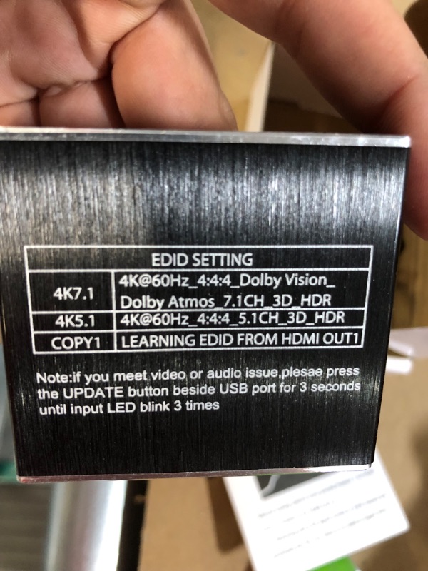 Photo 5 of **USED/SEE NOTES** 4K HDMI Splitter 1x2 HDR D-o-l-b-y Vision Atmos Down Scaler - HDMI Scaler 4K 1080P Sync,4K 60Hz 4:4:4 Out HDCP2.2, EDID 4K5.1/4K7.1/ Copy, for Game Xbox PS5 1080p120Hz Roku SP12H2