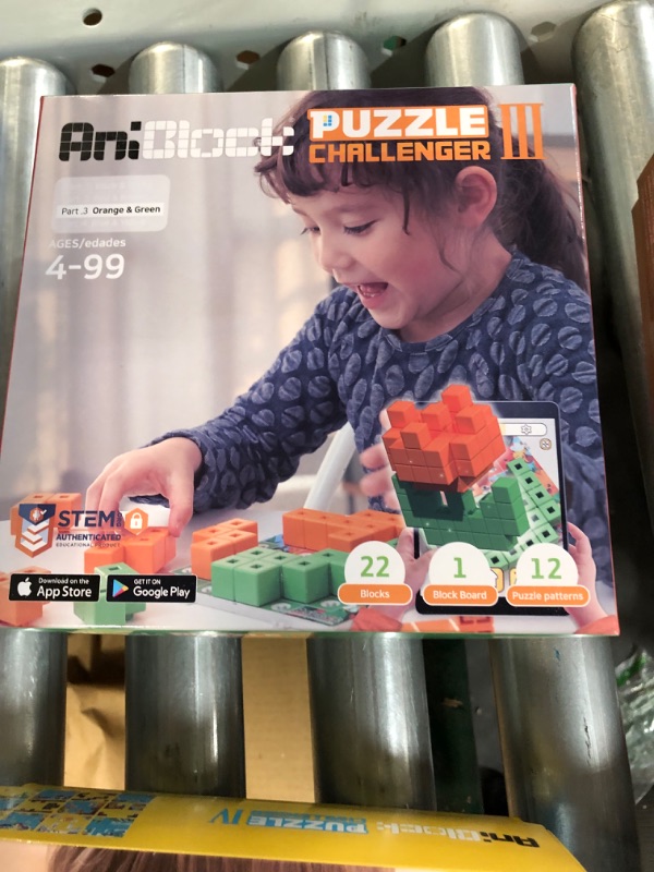 Photo 3 of AniBlock Puzzle Challenger All-in-One Pack - STEM Learning Toys, Fun Puzzle Games with 52 Patterns and 11 Block Shapes, Brain Teasers for Kids Ages 4 and Above, with App Based AR Missions