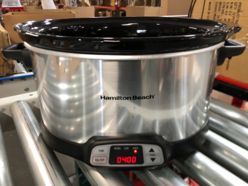 Photo 2 of *BRAND NEW* Hamilton Beach 33480 Programmable Slow Cooker with Three Temperature Settings, 8-Quart, Silver