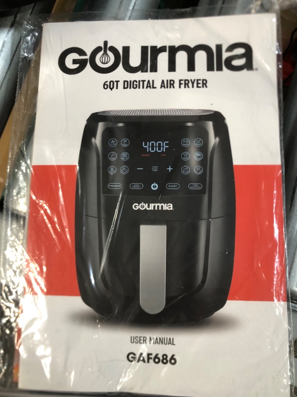 Photo 2 of *USED BUT LIKE NEW* FUNCTIONAL!! Gourmia Air Fryer Oven Digital Display 6 Quart Large AirFryer Cooker 12 1-Touch 