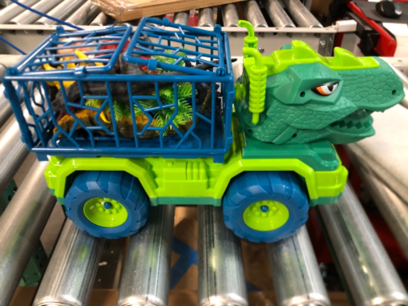 Photo 3 of *USED* TEMI Dinosaur Truck Toys for Kids 3-5 Years, Tyrannosaurus Transport Car Carrier Truck with 8 Dino Figures