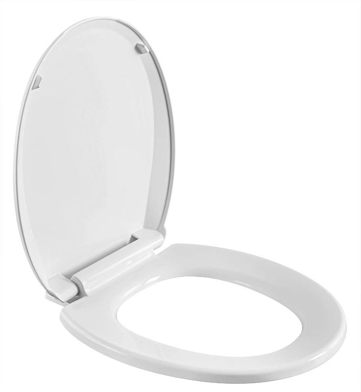 Photo 3 of  One Click Elongated Toilet Seat, Push to Quick Release Hinges ROUND